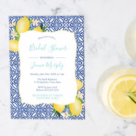 レモ鮮やかンズイエローティール（緑がかった色）ブライダルシャワー 招待状
