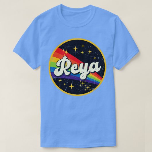 レヤレインボーイン宇宙ヴィンテージGrungeStyle Tシャツ (デザイン正面)