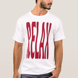 レラックス レッド レトロ 波状 タイポグラフィー 美意識 アート Tシャツ