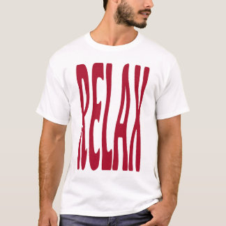 レラックス レッド レトロ 波状 タイポグラフィー 美意識 アート Tシャツ