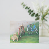 レリック オリジナル 犬 アート ポストカード (スタンド正面)