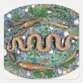 レリーフ、浮き彫りで形成される大きい楕円形の皿 スクエアシール (正面)