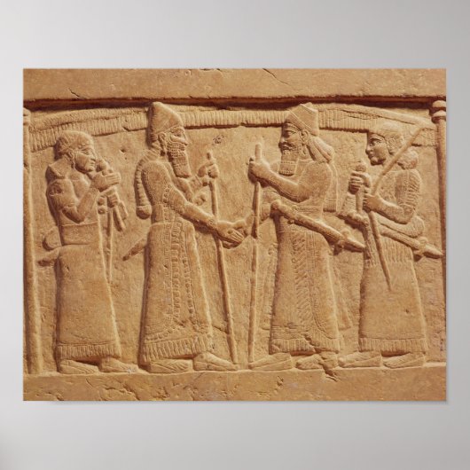 レリーフ、 浮き彫りで王シャルマネザーIIIを描く ポスター (正面)