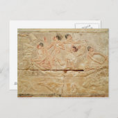 レリーフ、 浮き彫りで男性をボートで描く ポストカード (正面/裏面)