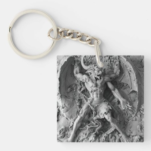 レリーフ、 浮き彫りの悪幽霊伝説 キーホルダー (正面)