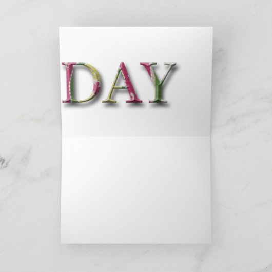 レリーフ、浮き彫りの手紙とのハッピーバースデーの挨拶 カード (内部)