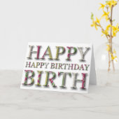 レリーフ、浮き彫りの手紙とのハッピーバースデーの挨拶 カード (黄色い花)