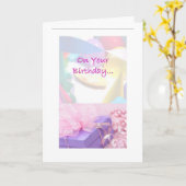 レリーフ、浮き彫りの社会のバースデー・カード カード (黄色い花)