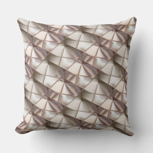 レリーフ、 浮き彫りや深さを見せる形をしたシルキーベージュ クッション (正面)