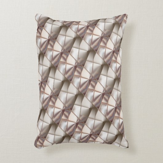 レリーフ、 浮き彫りや深さthに見える形状のシルキーベージュ アクセントクッション (正面(垂直))