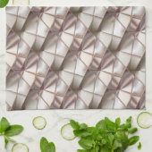 レリーフ、 浮き彫りや深さthに見える形状のシルキーベージュ キッチンタオル (折り畳み)