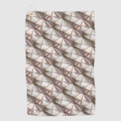 レリーフ、 浮き彫りや深さthに見える形状のシルキーベージュ ゴルフタオル (正面)