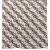 レリーフ、 浮き彫りや深さthに見える形状のシルキーベージュ シャワーカーテン (正面)