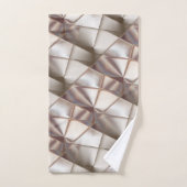 レリーフ、 浮き彫りや深さthに見える形状のシルキーベージュ バスタオルセット (ハンドタオル)