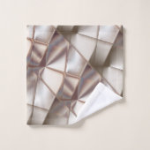 レリーフ、 浮き彫りや深さthに見える形状のシルキーベージュ バスタオルセット (ウォッシュタオル)