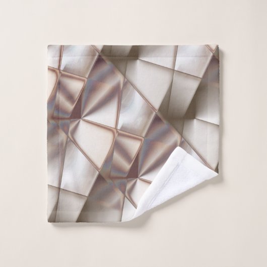 レリーフ、 浮き彫りや深さthに見える形状のシルキーベージュ バスタオルセット (ウォッシュタオル)