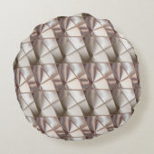 レリーフ、 浮き彫りや深さthに見える形状のシルキーベージュ ラウンドクッション (裏面)