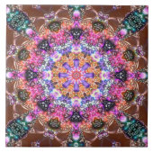 レリーフ、 浮き彫りカラフル芸術的花 タイル (正面)