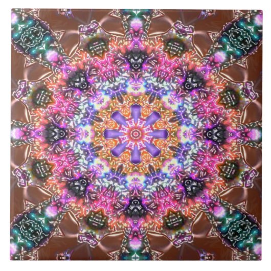 レリーフ、 浮き彫りカラフル芸術的花 タイル (正面)