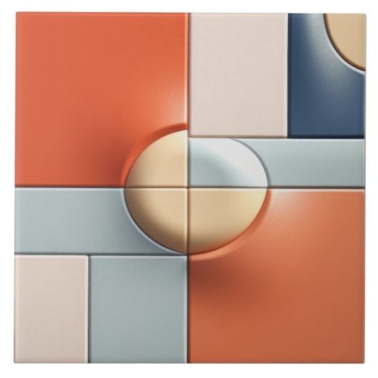 レリーフ、 浮き彫りグフェイクレーズミニマリストイリュージョーホームデコール タイル (正面)