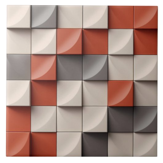 レリーフ、 浮き彫りグフェイクレーズミニマリストイリュージョーホームデコール タイル (正面)