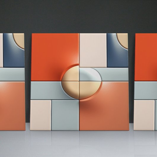 レリーフ、 浮き彫りグフェイクレーズミニマリストイリュージョーホームデコール タイル