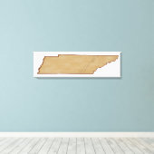 レリーフ、 浮き彫りテネシーの地図 キャンバスプリント (インサイチュ (ウッドフロア))