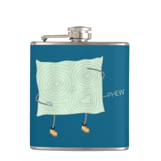 レリーフ、 浮き彫りマップ –  フラスク (正面)