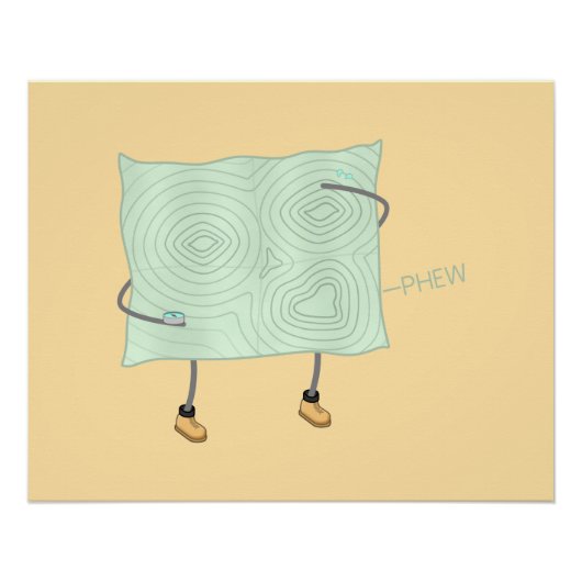 レリーフ、 浮き彫りマップ –  ポスター (正面)