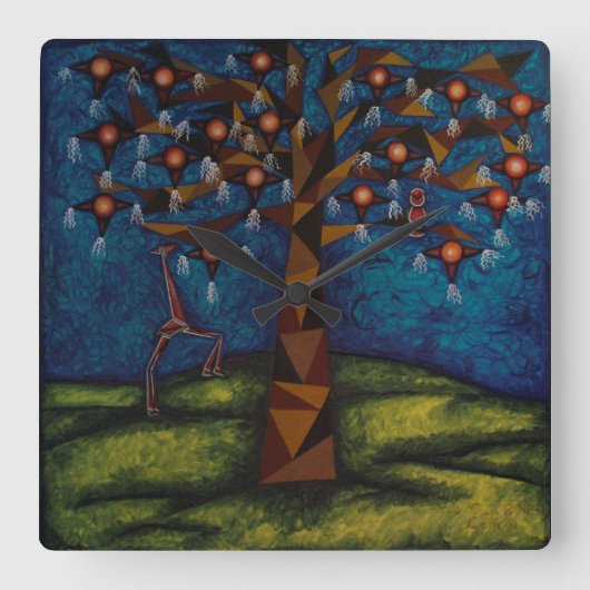 レロイアルボルドラフィエスタエテルナ スクエア壁時計 (正面)