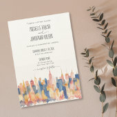 レロニューヨークシティデスティネーションウェディングウォーターカラー 招待状