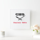 レロージチュキサカボリビア スクエア壁時計 (ホーム)