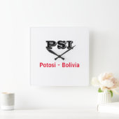 レロージポトシボリビア スクエア壁時計 (ホーム)