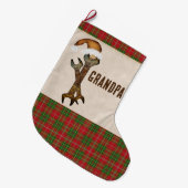 レンお洒落チパーソナライズされた ラージクリスマスストッキング (正面 (吊り時))