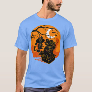 レンとスティムピハロウィーン幽霊のよく出るサンセットハグ Tシャツ