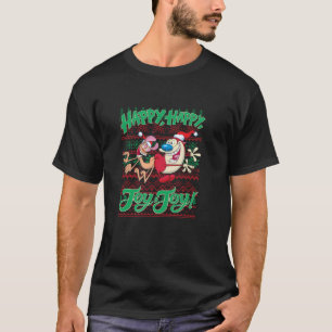 レンとスティムピーなクリスマスハッピー喜び醜いセーターLo Tシャツ