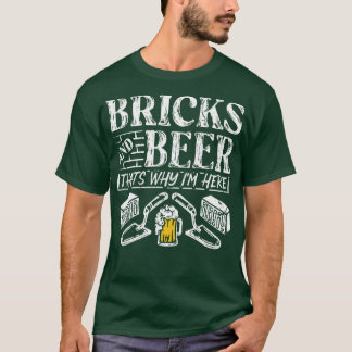 レンガとビールコンクリートコテれんが積みギフト Tシャツ