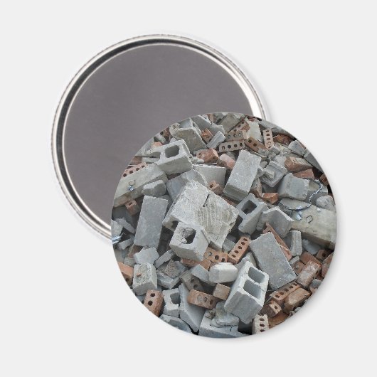 レンガとブロック取り壊し瓦礫マグネット マグネット (正面/裏面)