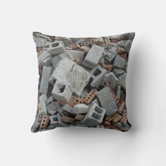 レンガとブロック取り壊し瓦礫 クッション (裏面)