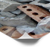 レンガとブロック取り壊し瓦礫 ポスター (コーナー)