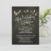 レンガのエジソンランプが結婚式の祝いの後に 招待状 (スタンド正面)