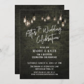 レンガのエジソンランプが結婚式の祝いの後に 招待状 (正面/裏面)