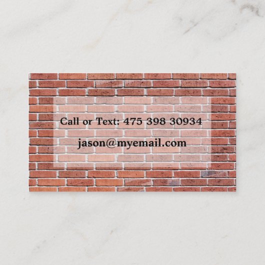 レンガのスラブのパターン壁の組積造の名刺 名刺 (裏面)