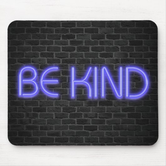 レンガのネオンで優しい文字 マウスパッド (正面)