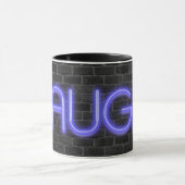 レンガのネオン照明でのLAUGH文字 マグカップ (中央)