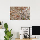 レンガの古い壁 ポスター (ホームオフィス)