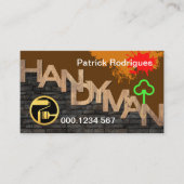 レンガの壁に木材の手作り看板 名刺 (正面)