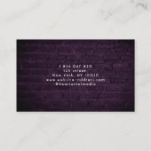 レンガの壁に紫のネオンスプレータン 名刺 (裏面)