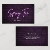 レンガの壁に紫のネオンスプレータン 名刺 (正面/裏面)