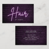レンガの壁に紫色のネオンの髪 名刺 (正面/裏面)